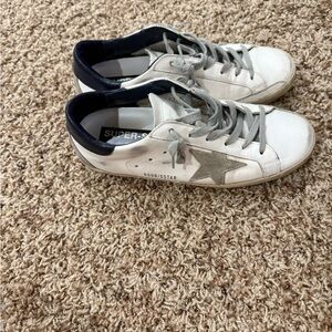 Golden Goose White and Gray Star Sneakers